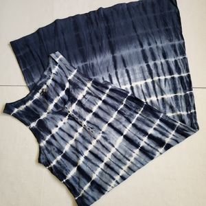 Ruff Hewn Tie Dye Navy Blue White Maxi Sundress Size L